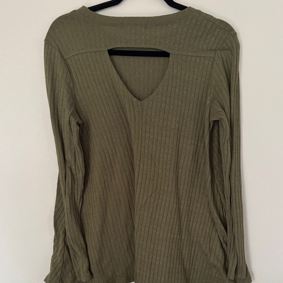 Awake Green Ribbed Long Sleeve Top - Picture 3 of 3